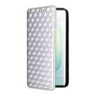 For Honor 400 Cubic Grid Texture Flip Leather Phone Case(Silver) - 2