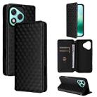 For Honor 400 Lite 5G Cubic Grid Texture Flip Leather Phone Case(Black) - 1