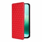 For Honor 400 Lite 5G Cubic Grid Texture Flip Leather Phone Case(Red) - 2
