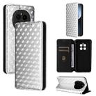 For Honor Magic7 5G Cubic Grid Texture Flip Leather Phone Case(Silver) - 1
