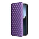 For Honor Magic7 5G Cubic Grid Texture Flip Leather Phone Case(Purple) - 2