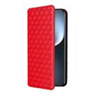 For Honor Magic7 Pro 5G Cubic Grid Texture Flip Leather Phone Case(Red) - 2