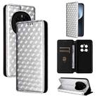 For Honor Magic7 Pro 5G Cubic Grid Texture Flip Leather Phone Case(Silver) - 1