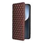 For Honor Magic7 Pro 5G Cubic Grid Texture Flip Leather Phone Case(Brown) - 2
