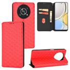 For Honor Magic4 Lite / X9 Cubic Grid Texture Flip Leather Phone Case(Red) - 1