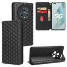 For Honor Magic5 Pro Cubic Grid Texture Flip Leather Phone Case(Black) - 1