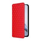 For Honor Magic6 5G Cubic Grid Texture Flip Leather Phone Case(Red) - 2