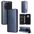 For Honor Magic6 5G Cubic Grid Texture Flip Leather Phone Case(Blue) - 1