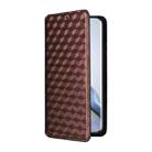 For Honor Magic6 5G Cubic Grid Texture Flip Leather Phone Case(Brown) - 2