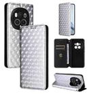 For Honor Magic6 Pro 5G Cubic Grid Texture Flip Leather Phone Case(Silver) - 1