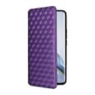 For Honor Magic6 Pro 5G Cubic Grid Texture Flip Leather Phone Case(Purple) - 2