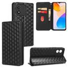 For Honor X5 4G Cubic Grid Texture Flip Leather Phone Case(Black) - 1