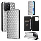 For Honor X5b / X5b Plus Cubic Grid Texture Flip Leather Phone Case(Silver) - 1