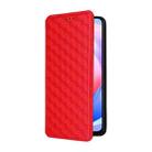 For Honor X6a 4G Cubic Grid Texture Flip Leather Phone Case(Red) - 2