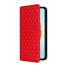 For Honor X6b 4G Cubic Grid Texture Flip Leather Phone Case(Red) - 2