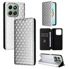 For Honor X6b 4G Cubic Grid Texture Flip Leather Phone Case(Silver) - 1