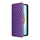 For Honor X6b 4G Cubic Grid Texture Flip Leather Phone Case(Purple) - 2