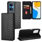 For Honor X7 Cubic Grid Texture Flip Leather Phone Case(Black) - 1