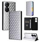 For Honor X7b / Play 50 Plus Cubic Grid Texture Flip Leather Phone Case(Silver) - 1