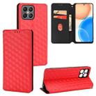 For Honor X8 / X30i Cubic Grid Texture Flip Leather Phone Case(Red) - 1