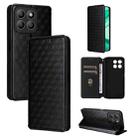 For Honor X8c 4G Cubic Grid Texture Flip Leather Phone Case(Black) - 1