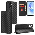 For Honor X50i Cubic Grid Texture Flip Leather Phone Case(Black) - 1