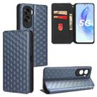 For Honor X50i Cubic Grid Texture Flip Leather Phone Case(Blue) - 1