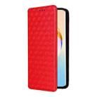 For Honor X60 5G / X9c Smart Cubic Grid Texture Flip Leather Phone Case(Red) - 2