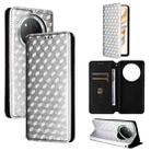 For Honor X60 Pro 5G / X9c 5G Cubic Grid Texture Flip Leather Phone Case(Silver) - 1
