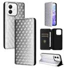 For Honor X60i 5G Cubic Grid Texture Flip Leather Phone Case(Silver) - 1
