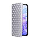 For Honor X60i 5G Cubic Grid Texture Flip Leather Phone Case(Silver) - 2