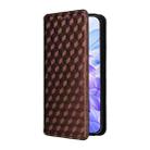 For Honor X60i 5G Cubic Grid Texture Flip Leather Phone Case(Brown) - 2