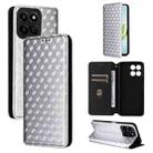 For Honor Play 60 Plus Cubic Grid Texture Flip Leather Phone Case(Silver) - 1