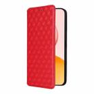 For Honor 400 Pro Global 160.8mm Cubic Grid Texture Flip Leather Phone Case(Red) - 2