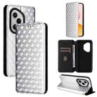 For Honor 400 Pro Global 160.8mm Cubic Grid Texture Flip Leather Phone Case(Silver) - 1