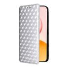 For Honor 400 Pro Global 160.8mm Cubic Grid Texture Flip Leather Phone Case(Silver) - 2