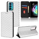 For Motorola Edge 20 Cubic Grid Texture Flip Leather Phone Case(Silver) - 1