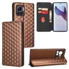 For Motorola Edge 30 Ultra / Moto X30 Pro Cubic Grid Texture Flip Leather Phone Case(Brown) - 1