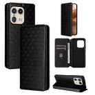 For Motorola Edge 50 Ultra 5G Cubic Grid Texture Flip Leather Phone Case(Black) - 1