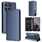 For Motorola Edge 60 Fusion Cubic Grid Texture Flip Leather Phone Case(Blue) - 1