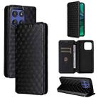 For Motorola Edge 60 Stylus Cubic Grid Texture Flip Leather Phone Case(Black) - 1