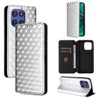 For Motorola Edge 60 Stylus Cubic Grid Texture Flip Leather Phone Case(Silver) - 1
