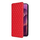 For Motorola Edge 60 Pro Cubic Grid Texture Flip Leather Phone Case(Red) - 2