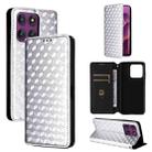 For Motorola Edge 60 Pro Cubic Grid Texture Flip Leather Phone Case(Silver) - 1