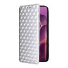 For Motorola Edge 60 Pro Cubic Grid Texture Flip Leather Phone Case(Silver) - 2