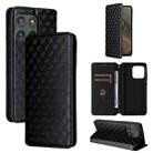 For Motorola Edge 5G 2025 Cubic Grid Texture Flip Leather Phone Case(Black) - 1