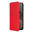 For Motorola Edge 5G 2025 Cubic Grid Texture Flip Leather Phone Case(Red) - 2