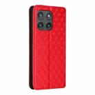 For Motorola Edge 5G 2025 Cubic Grid Texture Flip Leather Phone Case(Red) - 3