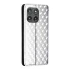 For Motorola Edge 5G 2025 Cubic Grid Texture Flip Leather Phone Case(Silver) - 3