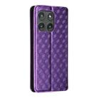 For Motorola Edge 5G 2025 Cubic Grid Texture Flip Leather Phone Case(Purple) - 3